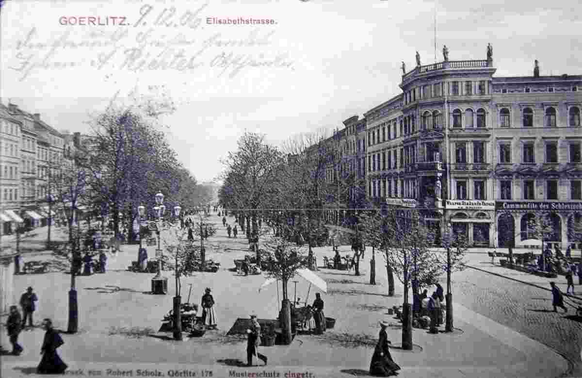Görlitz. Marienplatz und Elisabethstraße, 1906