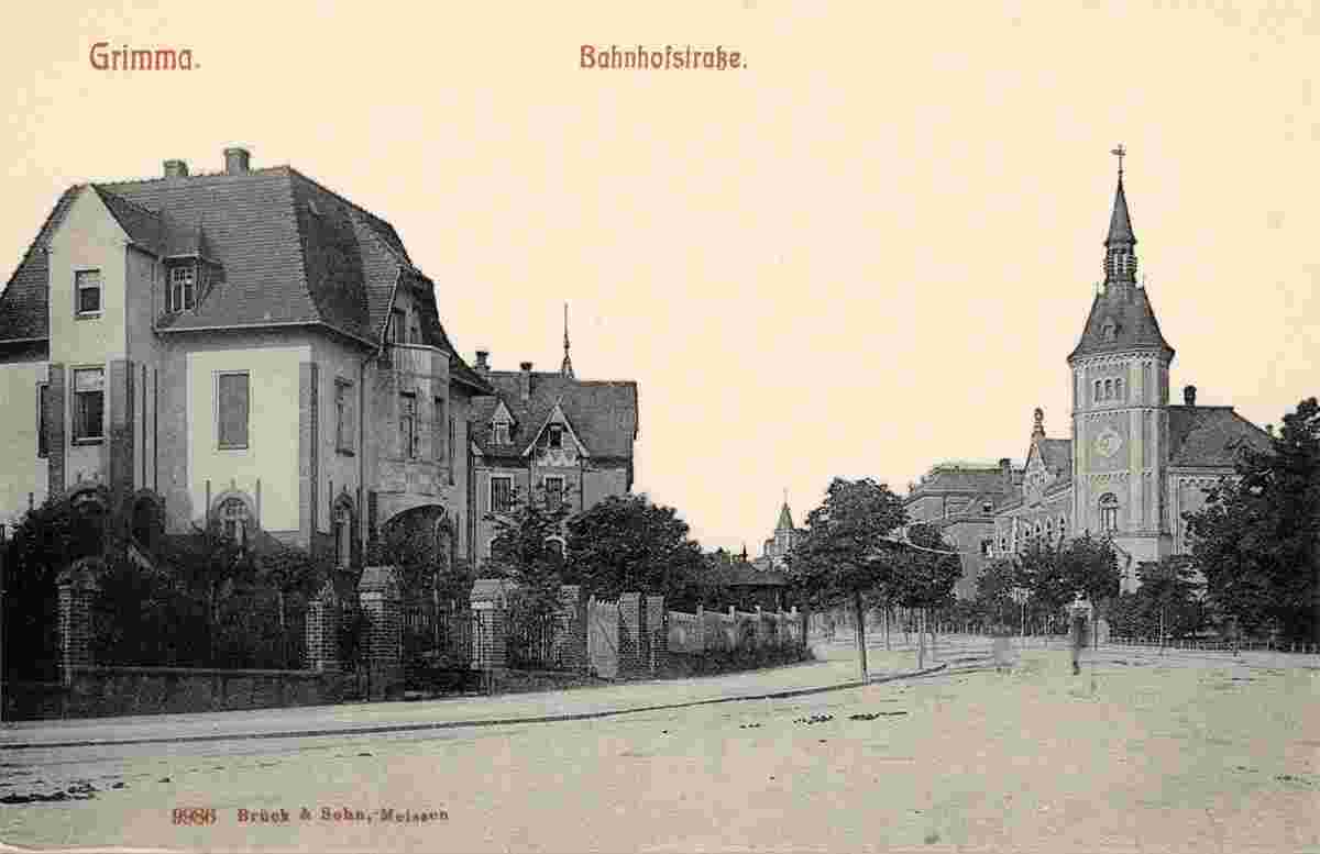 Grimma. Bahnhofstraße, 1908