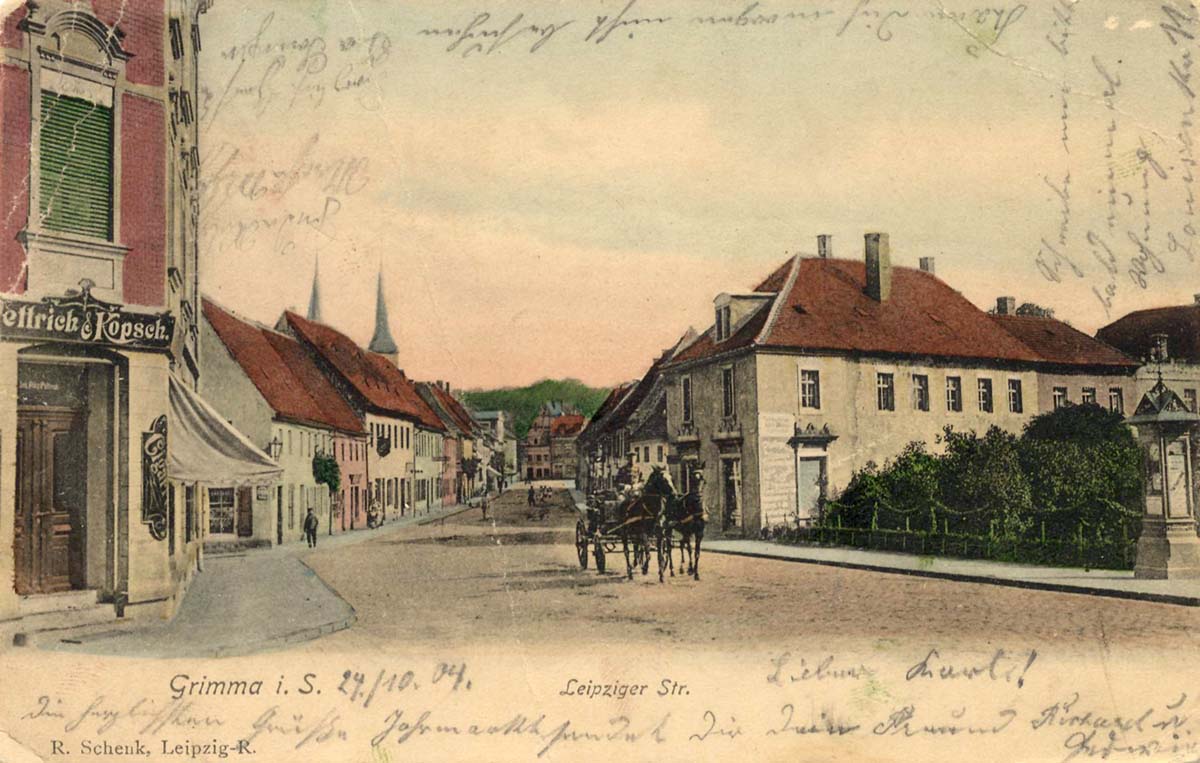 Grimma. Leipziger Straße, 1904