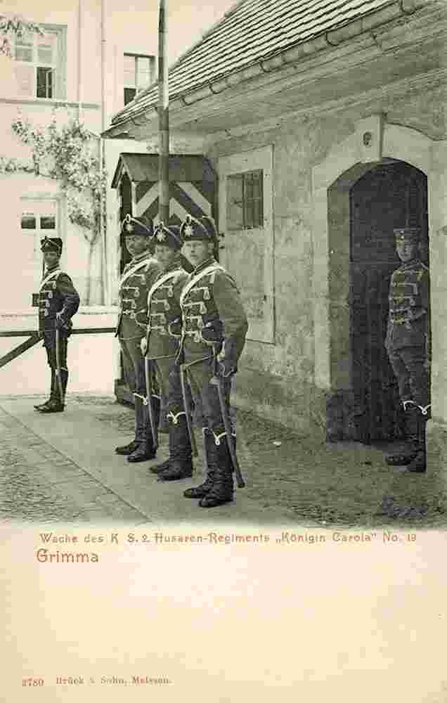Grimma. Wache d. K.S. 2. Husaren-Regiments 'Königin Carola' No.19, 1903