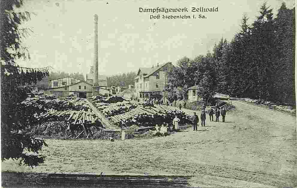 Großschirma. Dampfsägewerk Zellwald Fabrik bei Siebenlehn