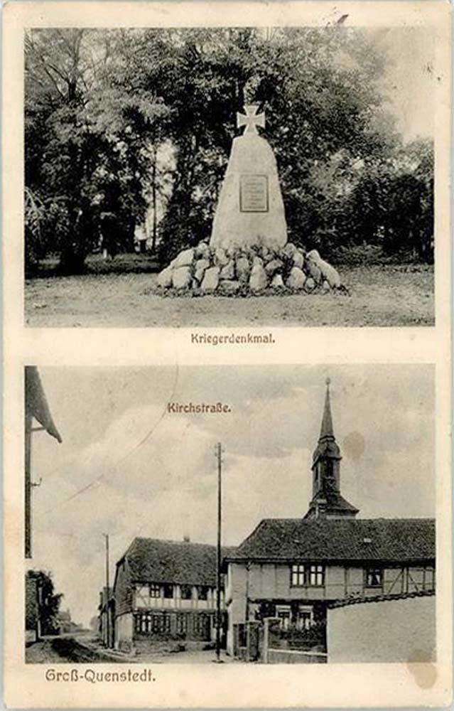 Groß Quenstedt. Kriegerdenkmal, Kirchstraße, 1913