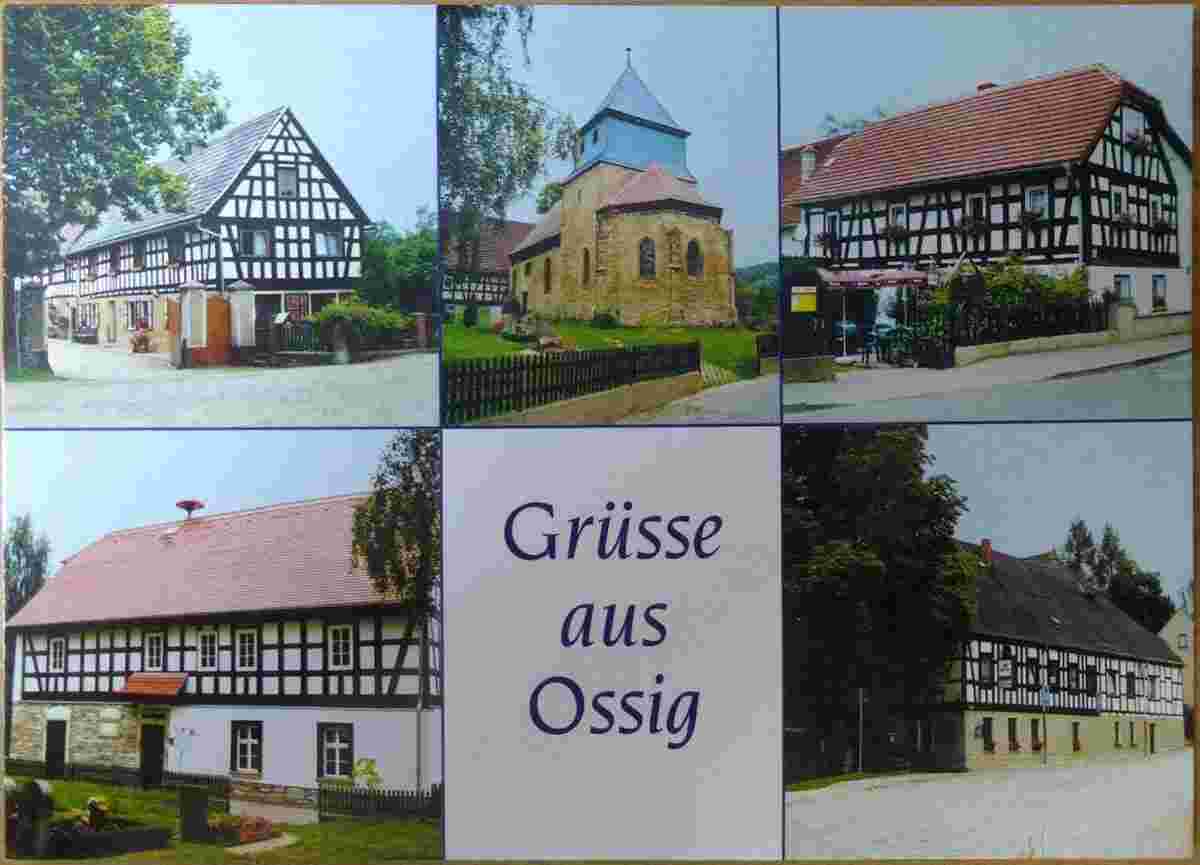 Gutenborn. Ossig - Pension Lindenhof, Kirche, Alte Schule, Ossiger Raststübl