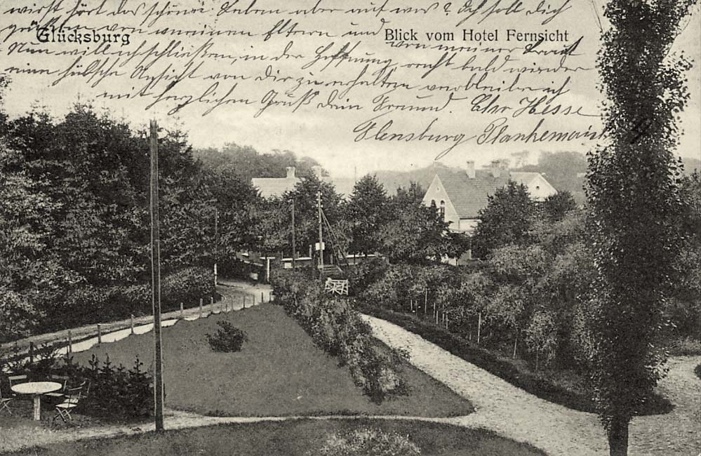 Glücksburg (Ostsee). Blick vom Hotel Fernsicht, 1909