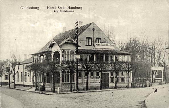 Glücksburg (Ostsee). Hotel 'Stadt Hamburg' von Boy Christensen