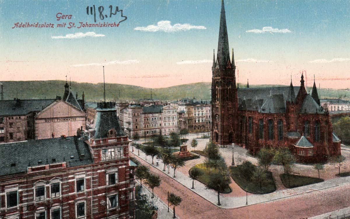 Gera. Adelheidsplatz mit St Johanniskirche, 1923