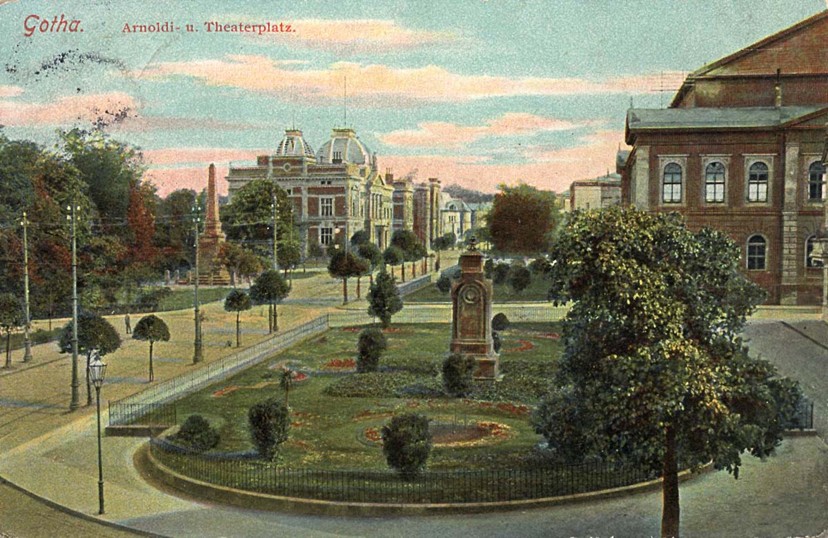 Gotha. Arnoldiplatz und Theaterplatz, 1912
