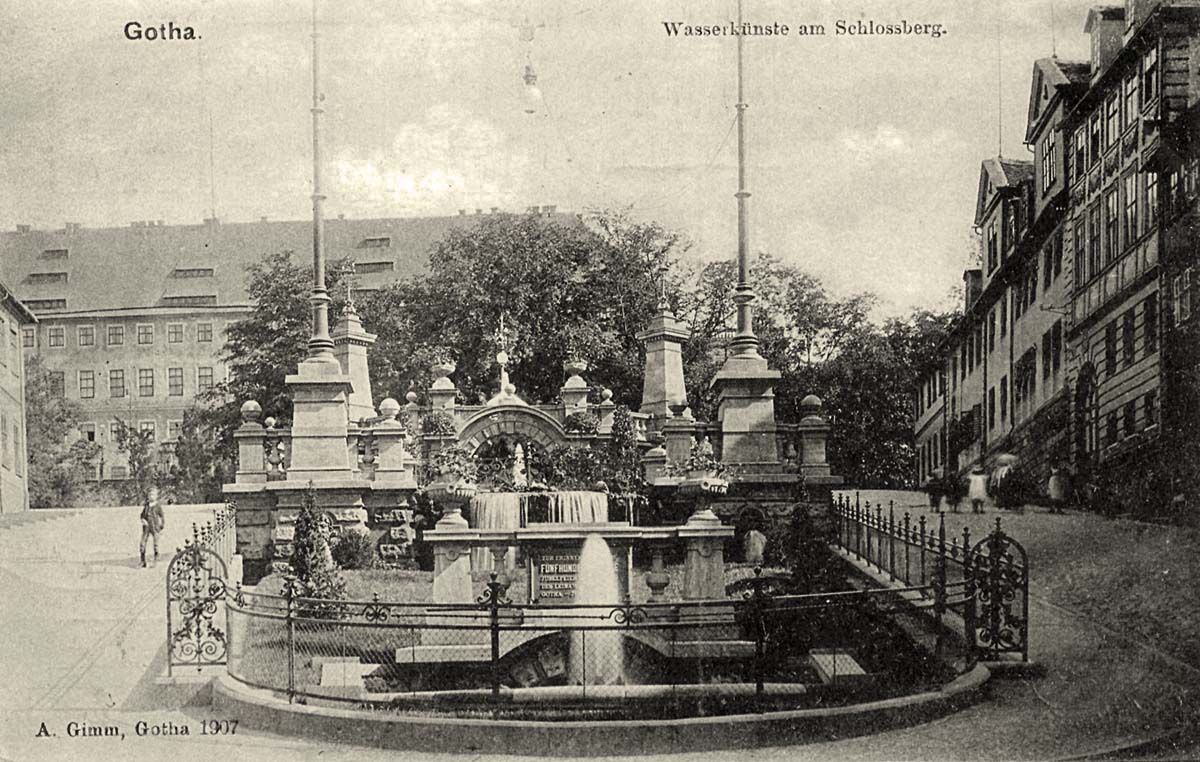 Gotha. Wasserkünste am Schlossberg, 1909