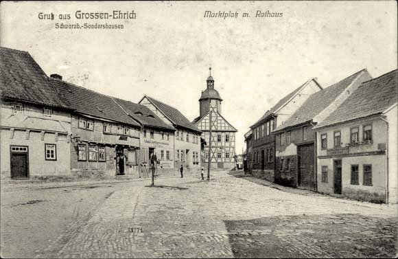 Großenehrich. Marktplatz mit Rathaus, 1913