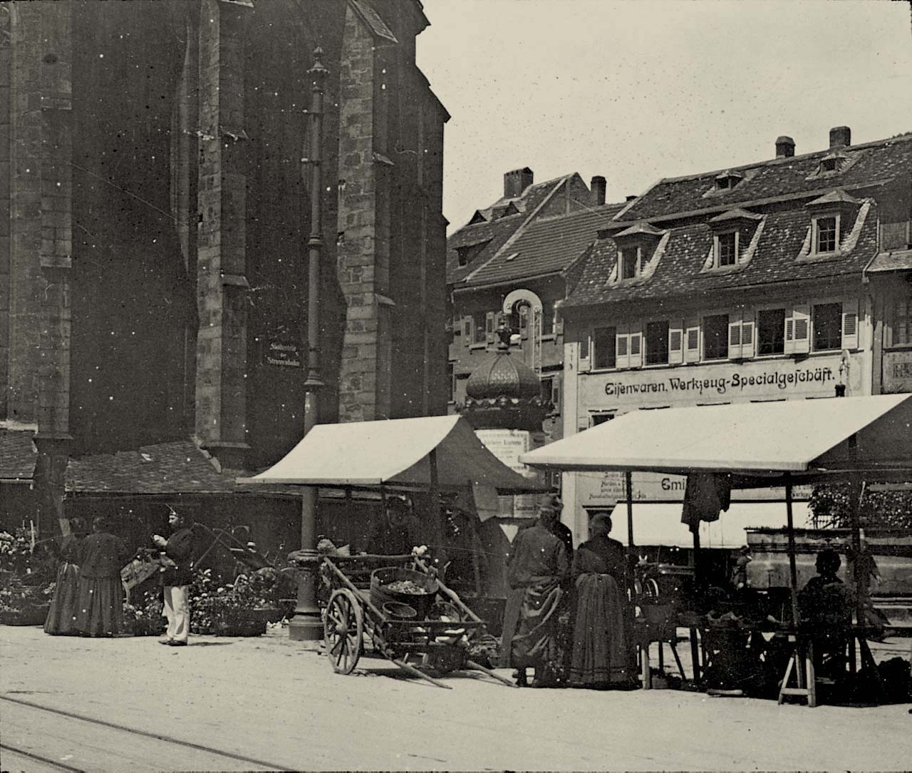 Heidelberg. Kirche und Marktplatz, 1906