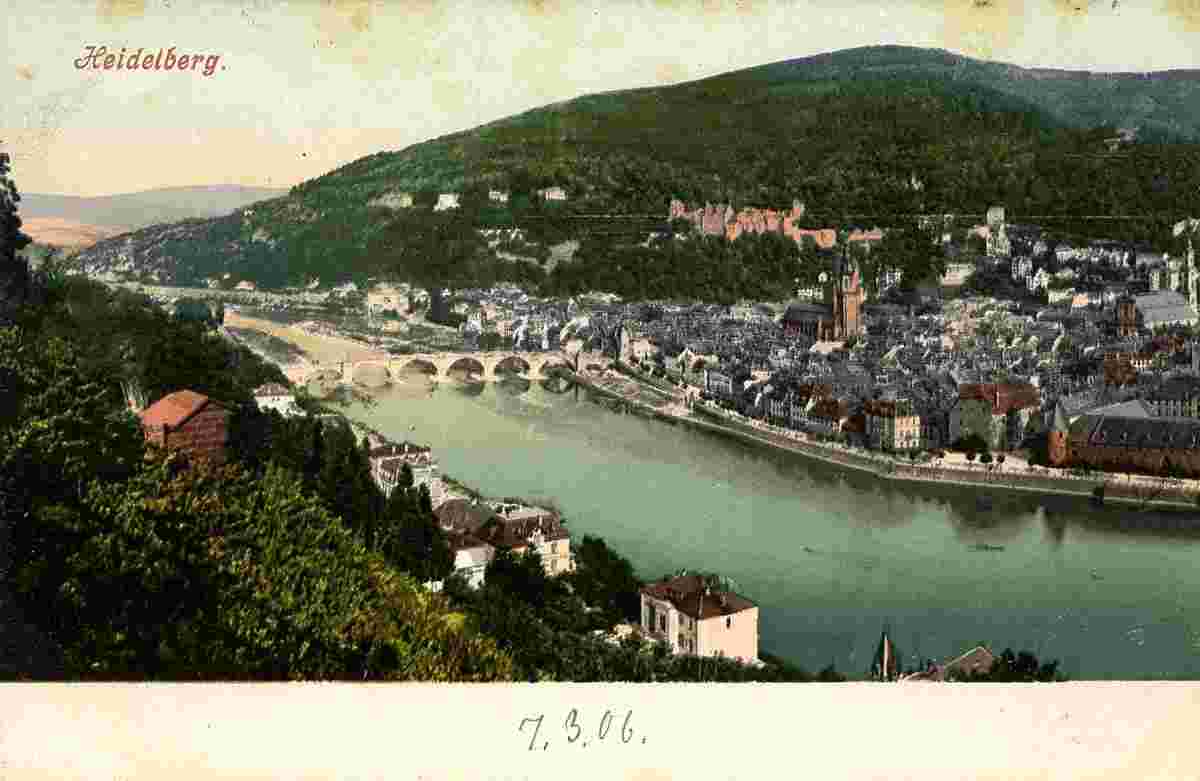 Heidelberg. Panorama der Stadt, 1906