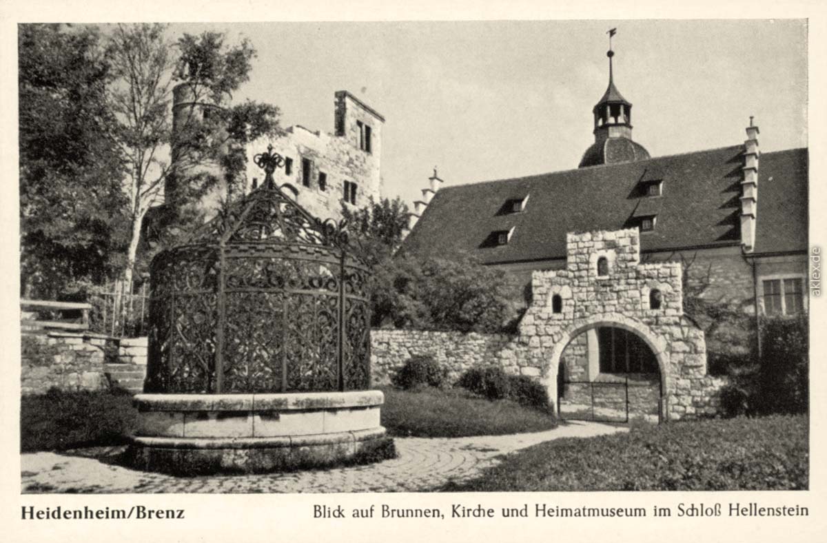 Heidenheim an der Brenz. Schloß Hellenstein - Brunnen, Kirche und Heimatmuseum, 1960