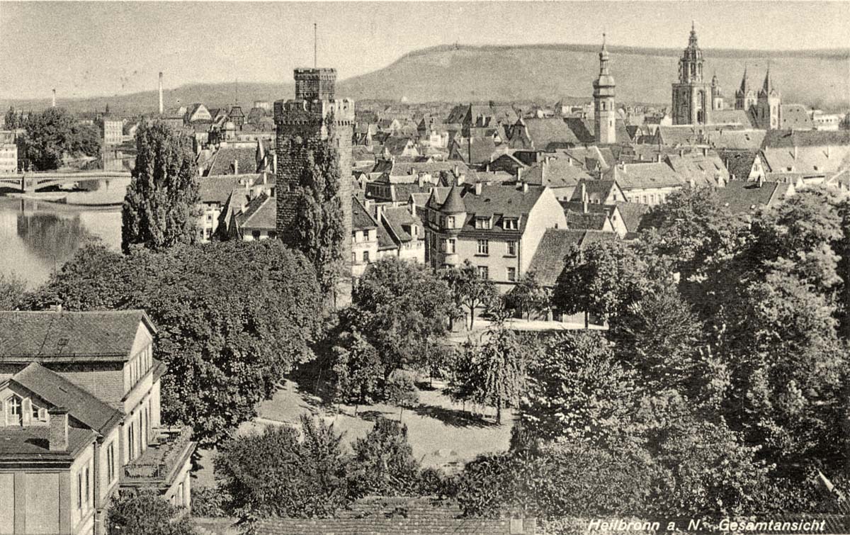 Heilbronn. Panorama von Stadt, 1934