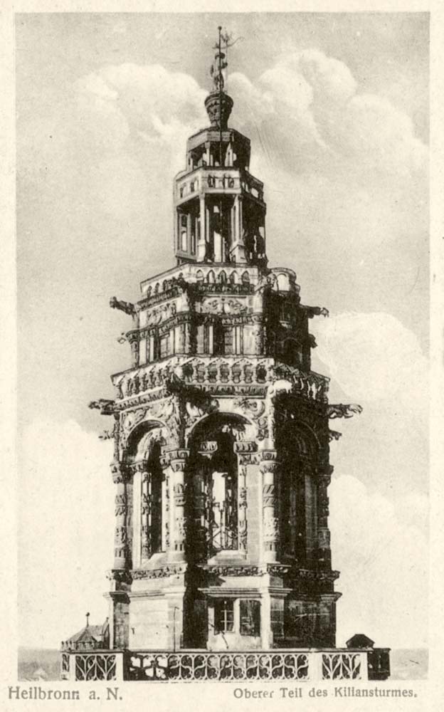 Heilbronn. St Kilianskirche - Obere Teil von Kiliansturm, 1922