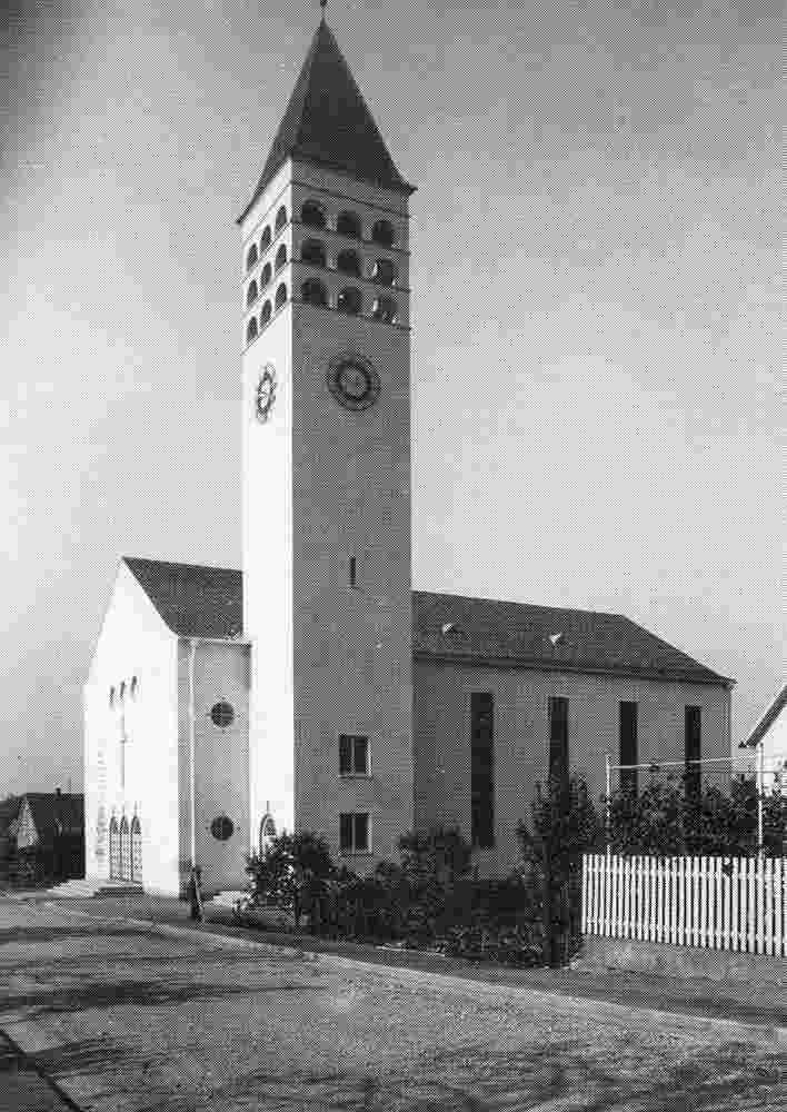 Hemsbach. Christuskirche - Kirche von Osten - bau um 1936