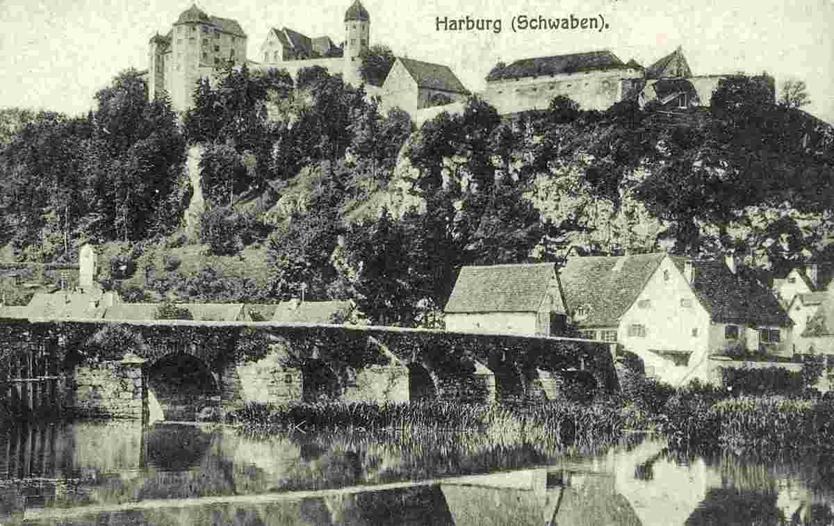 Harburg Schwaben. Panorama der Stadt, 1920