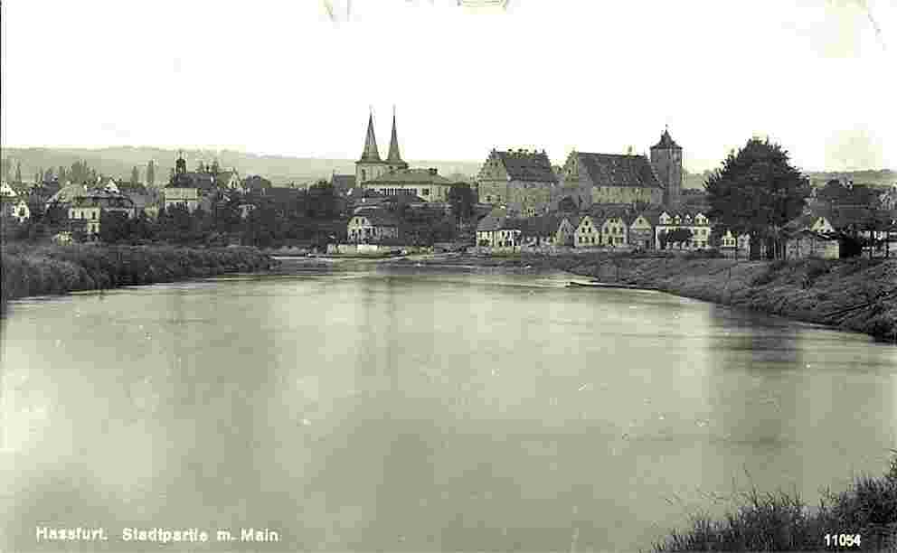 Haßfurt. Panorama der Stadt mit Main, 1929