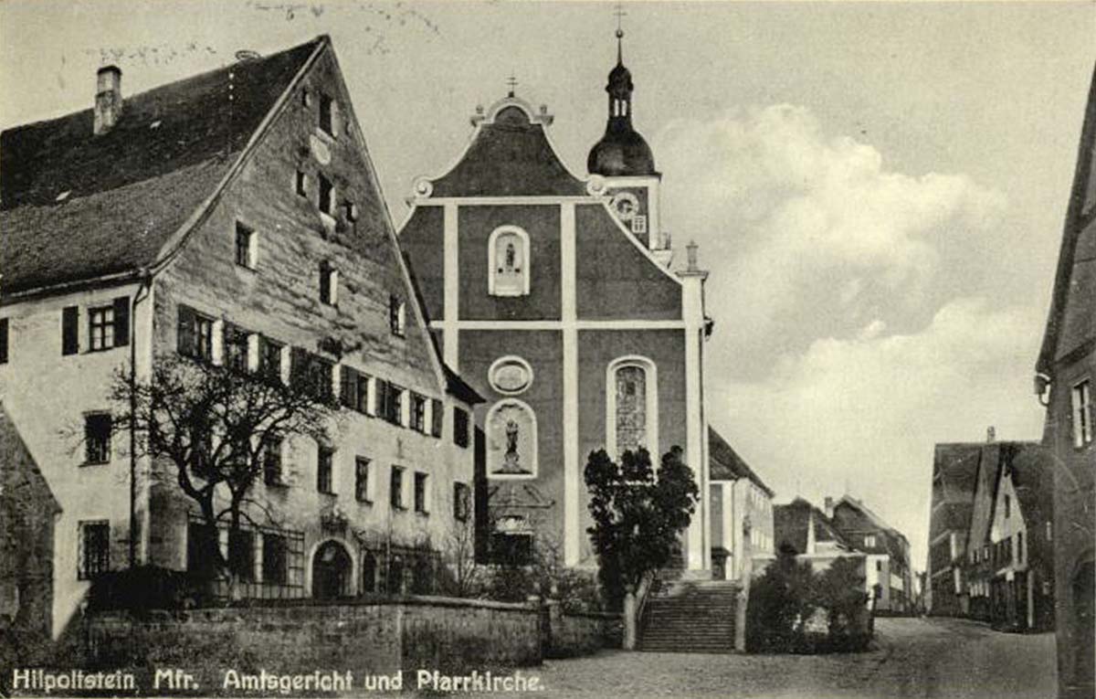 Hilpoltstein. Amtsgericht und Pfarrkirche, 1933