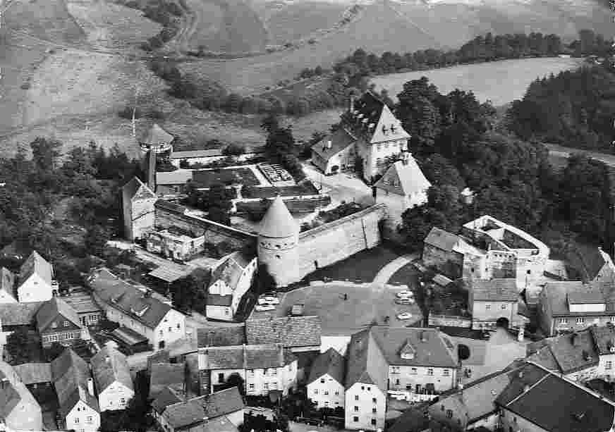 Hohenberg an der Eger. Panorama der Stadt und Burg