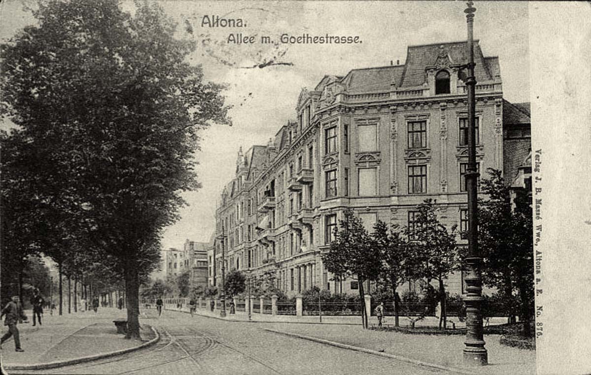 Hamburg. Altona - Allee mit Goethestraße, 1905