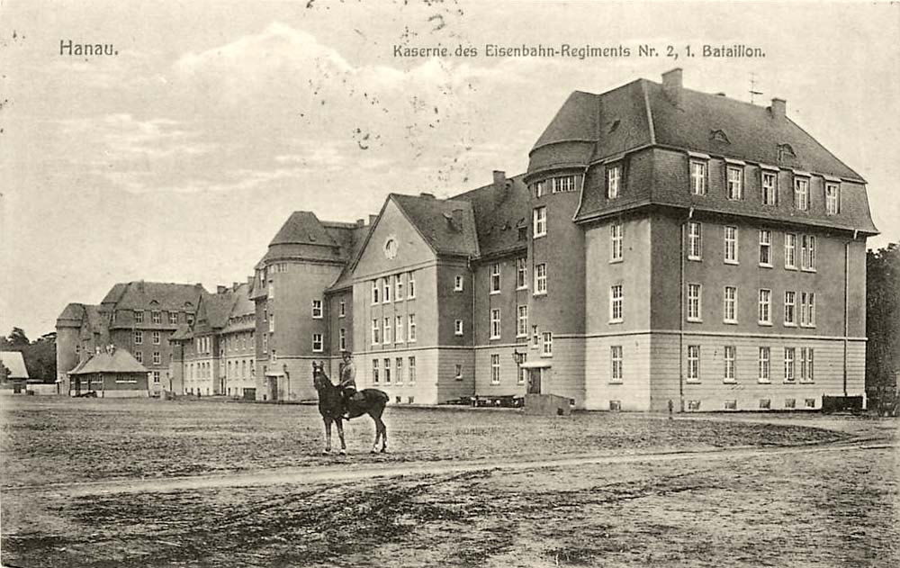 Hanau am Main. Kaserne des Eisenbahn Regiments Nr. 2, 1. Bataillon