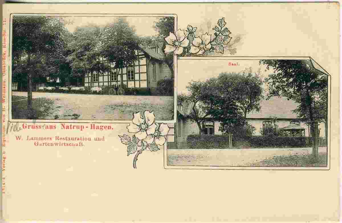 Hagen am Teutoburger Wald. Natrup-Hagen - Restauration und Gartenwirtschaft von W. Lammers, 1906