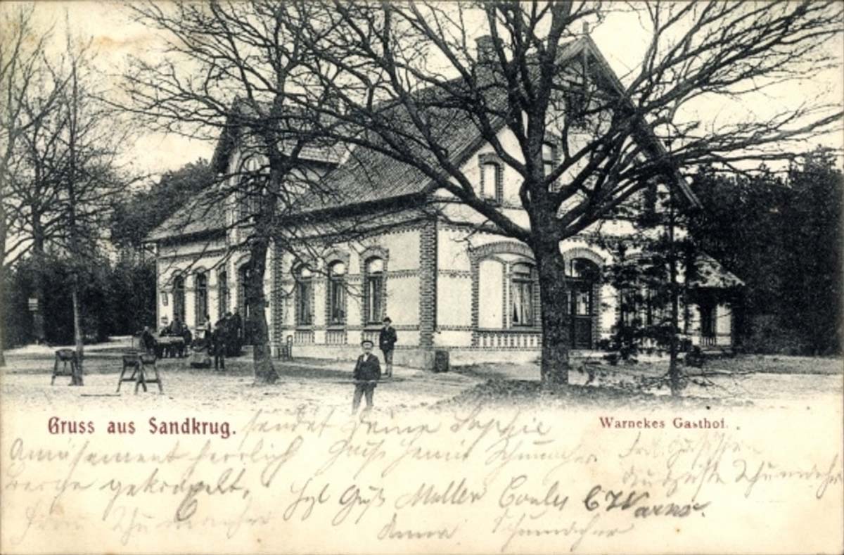 Hatten. Sandkrug - Gasthaus Hermann Warneke, 1908