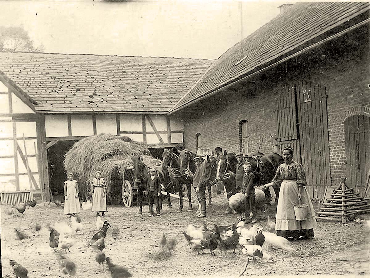 Holzminden. Bauernhof, Familie Begemann, 1909