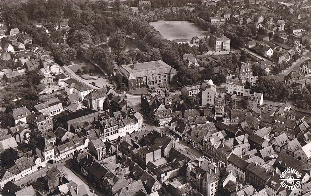 Holzminden. Luftbild, um 1955