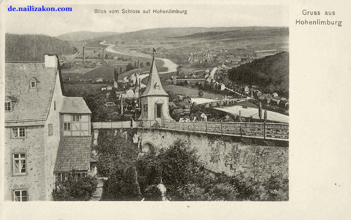 Hagen. Stadtteil Hohenlimburg - Blick vom Schloß, 1907