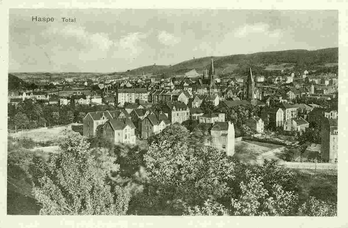 Hagen. Panorama von Haspe, 1914