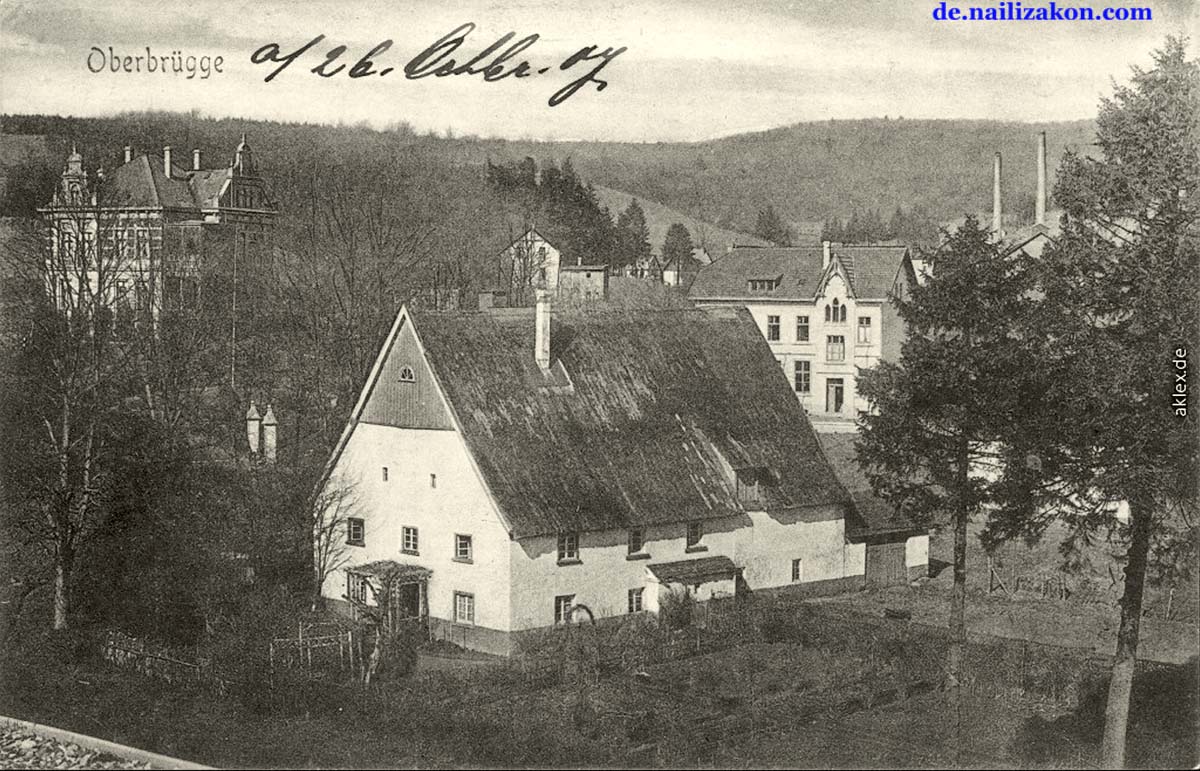 Halver. Panorama von Ortsteil Oberbrügge, 1907
