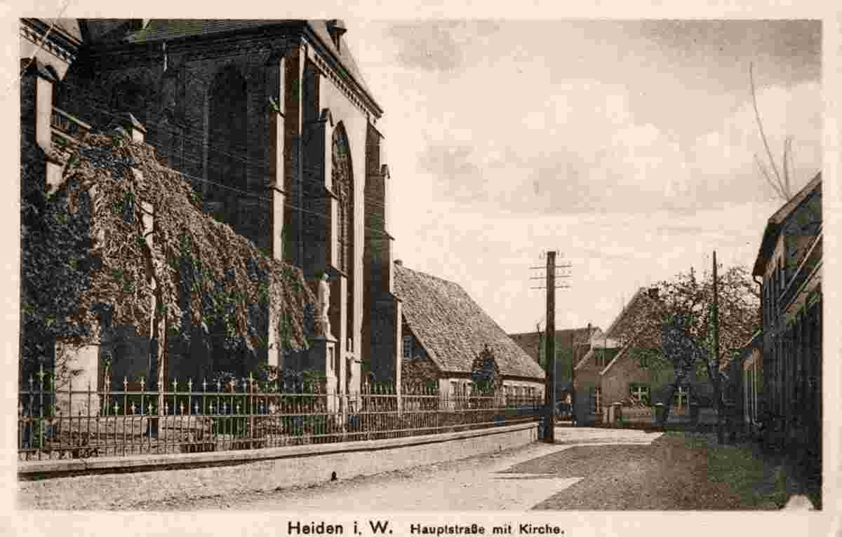 Heiden. Hauptstrasse mit Kirche, 1910s