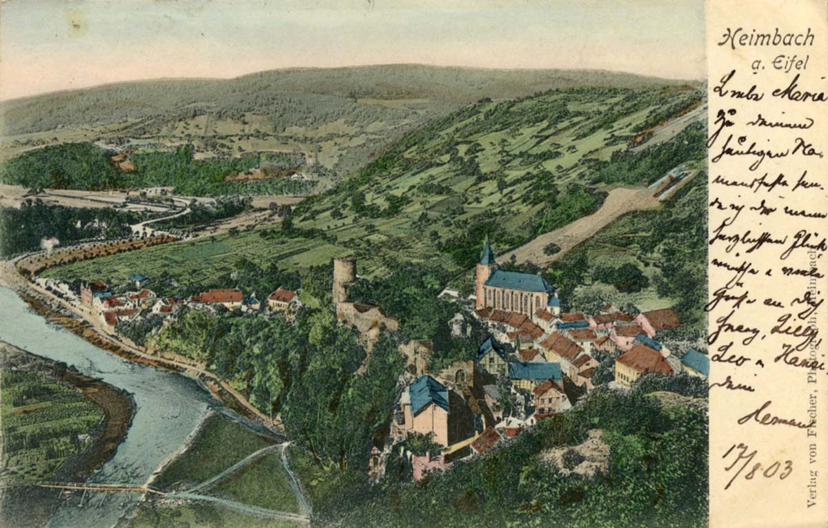 Heimbach (Eifel). Panorama der Stadt, 1903