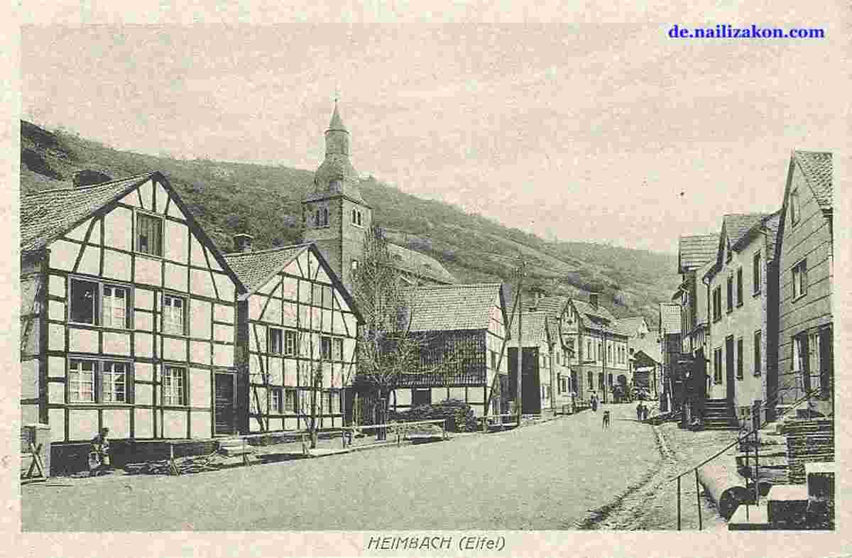 Heimbach. Panorama von Stadtstraße, 1920