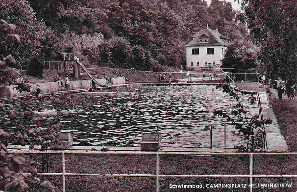 Hellenthal. Schwimmbad, Campingplatz, 1963