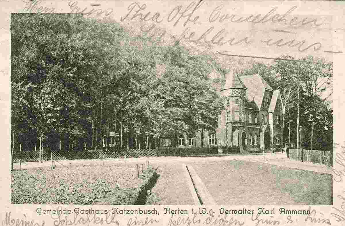 Herten. Gemeinde-Gasthaus Katzenbusch, 1918