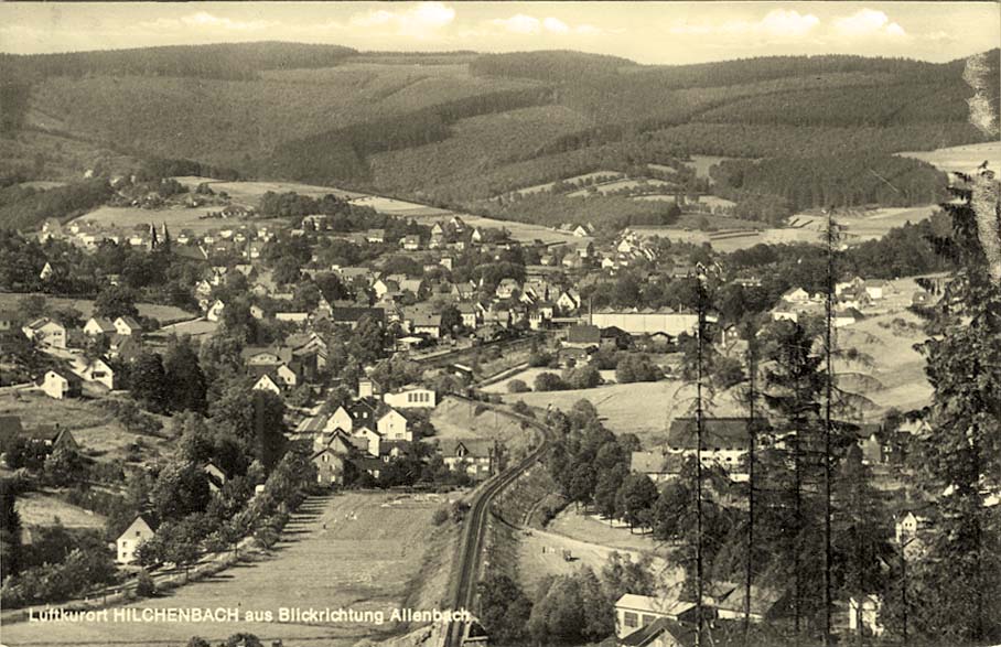 Hilchenbach. Panorama der Stadt aus Blickrichtung Allenbach