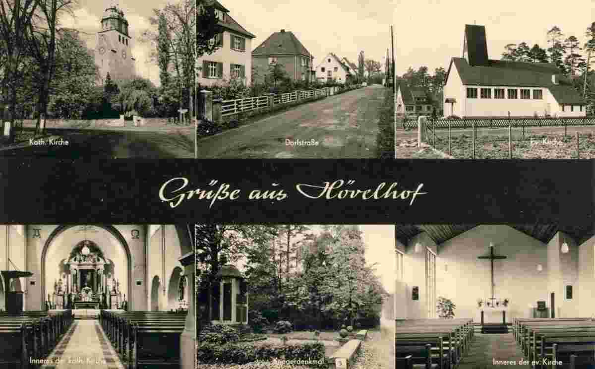 Hövelhof. Katholische und Evangelische Kirchen, Dorfstraße, Kriegerdenkmal