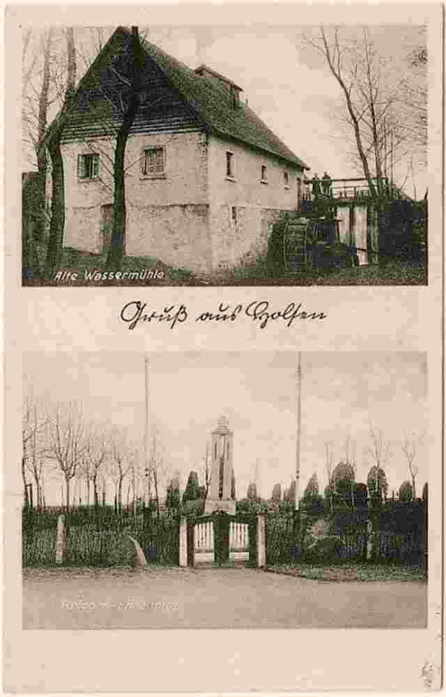 Hüllhorst. Holsen - Alte Wassermühle, Kriegerdenkmal