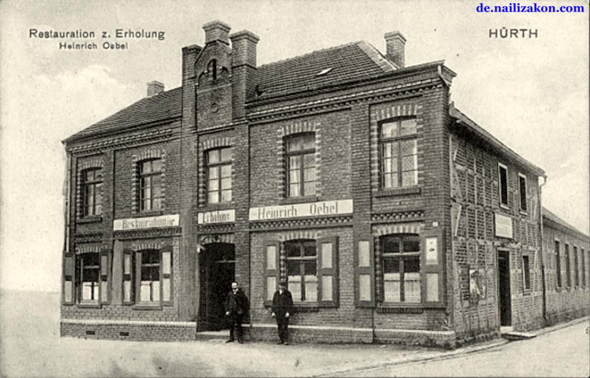 Hürth. Restauration zur Erholung, Besitzer Heinrich Oebel, 1914