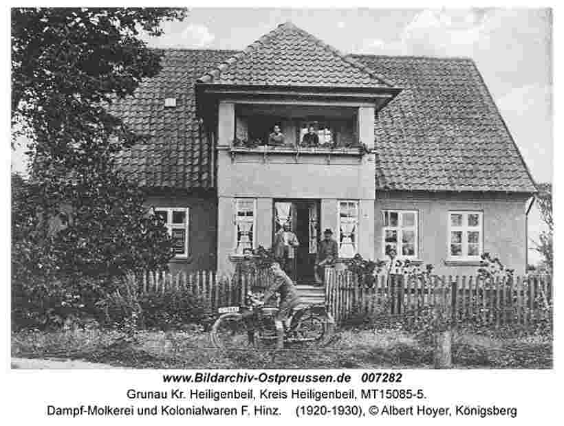 Heiligenbeil. Dampf-Molkerei und Kolonialwaren F. Hinz, 1920-1930