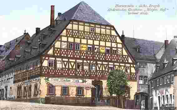 Hartenstein. Altdeutsches Gasthaus 'Weißes Roß', erbaut 1623