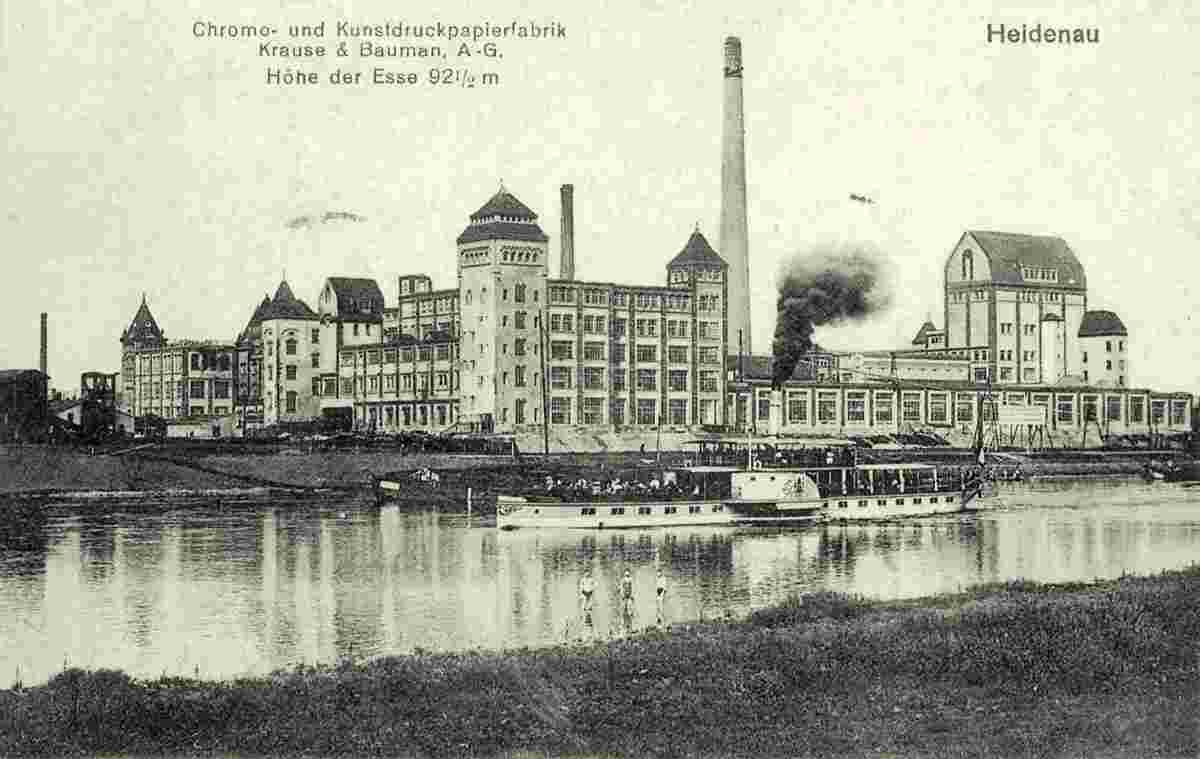 Heidenau. Chromo- und Kunstdruckpapierfabrik Krause und Bauman, 1922