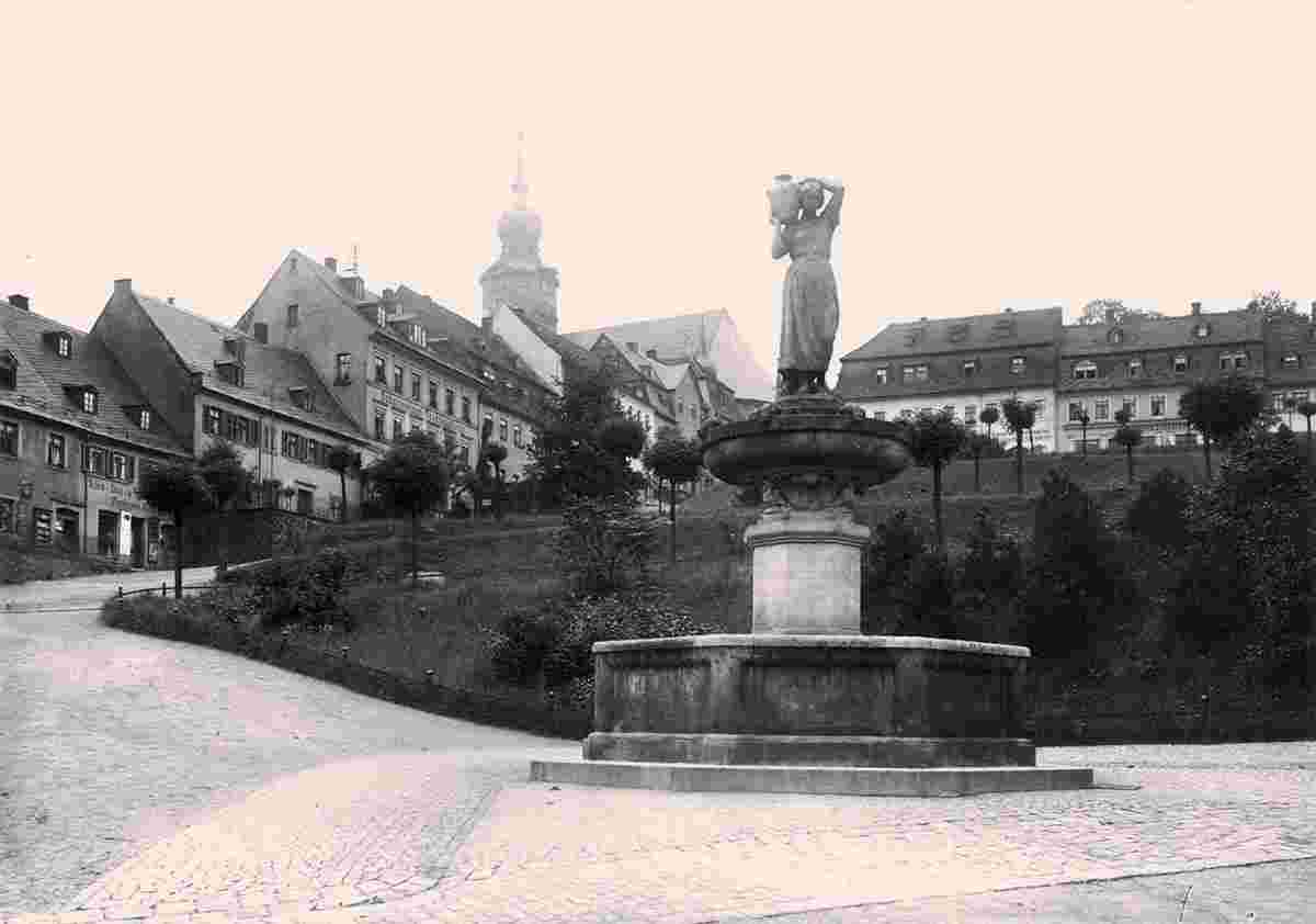Hohenstein-Ernstthal. Mägdebrunnen (sogenannte 'Kalte Hedwig'), Altmarkt, 1914