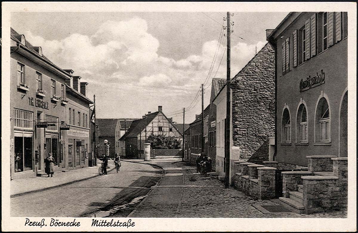 Hecklingen. Groß Börnecke - Mittelstraße, um 1930