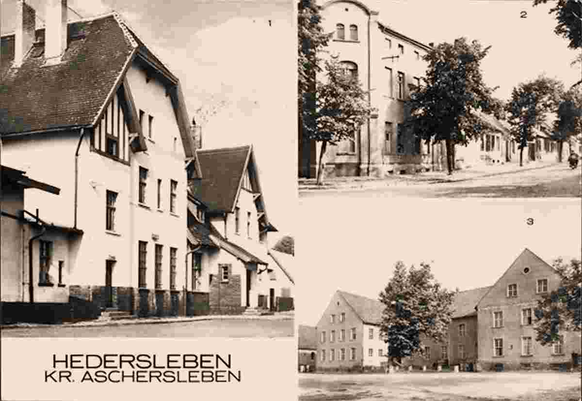 Hedersleben. Bahnhof, Magdeburger Strasse, Oberschule