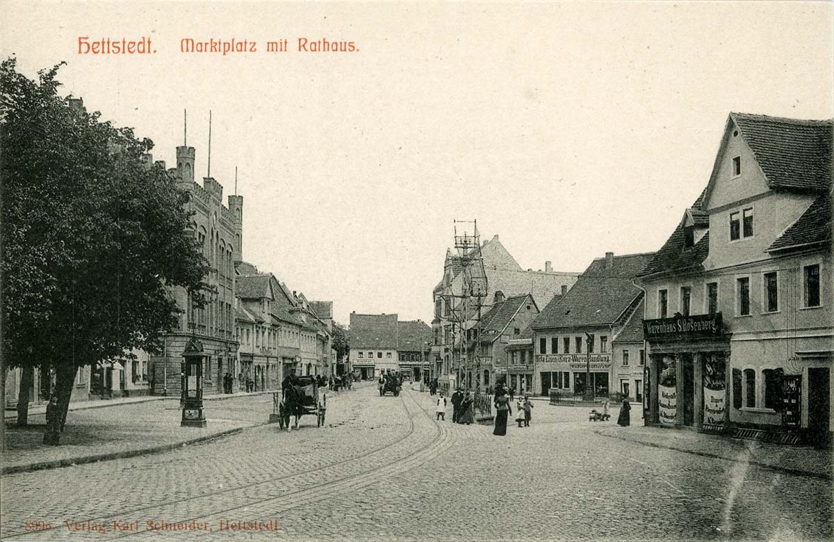 Hettstedt. Marktplatz mit Rathaus, 1907