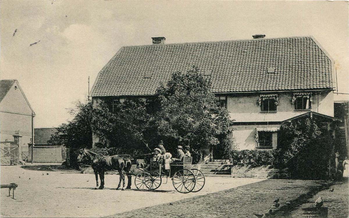 Hötensleben. Wackersleben - Gutshaus mit Pferdekutsche, 1906