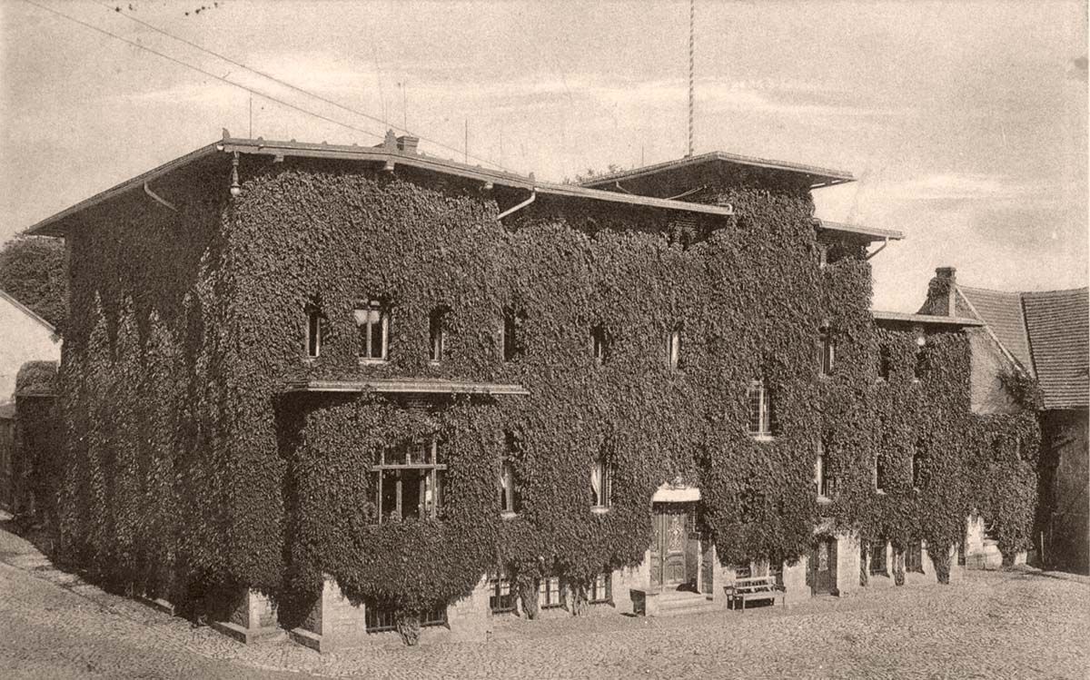 Huy. Eilenstedt - Haus welches zugewachsen mit Efeu, 1919